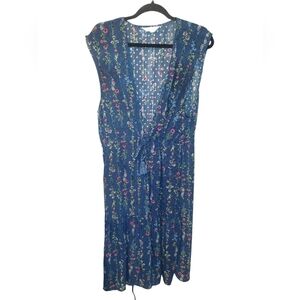 Lauren Conrad-Floral Blue Duster